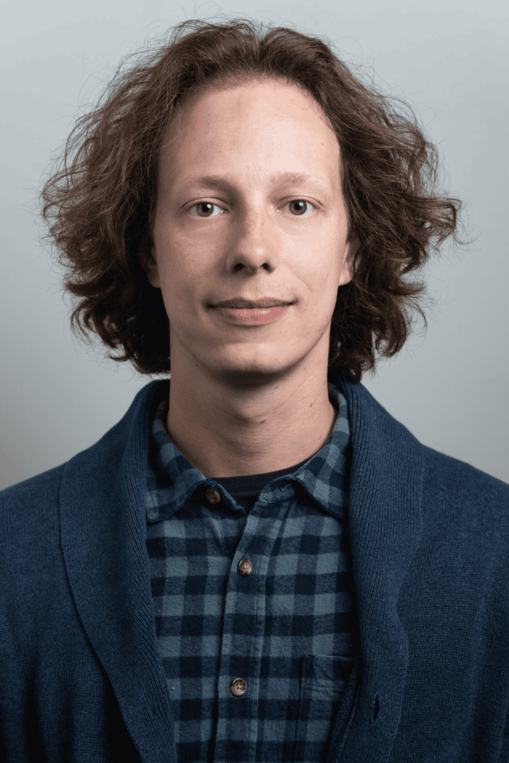 Portrait of person with curly hair